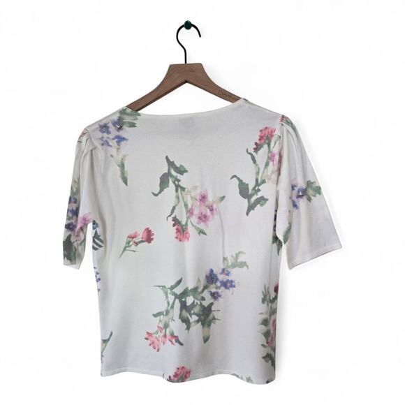 Sioni Floral Print Knit Top Size Medium Softest Cozy - Picture 3 of 9